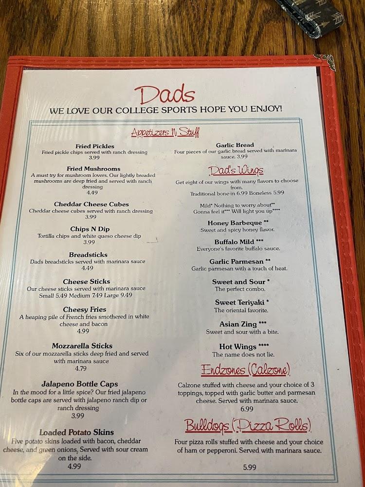 Dad's Pizzeria Menu image 1